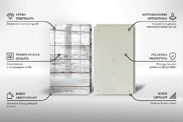 Kitchen worktop protector Bright wooden boards