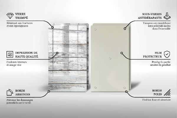 Kitchen worktop protector Bright wooden boards