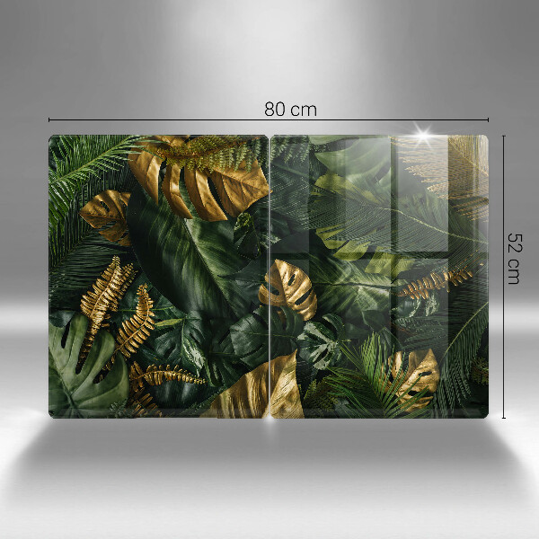 Kitchen worktop protector Monstera golden leaves