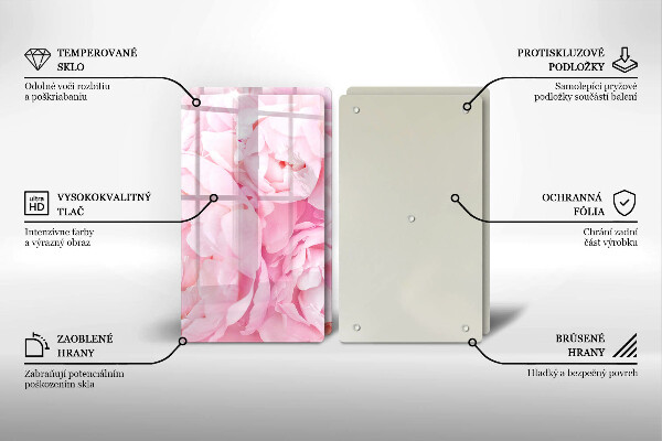 Kitchen worktop saver Delicate peonies