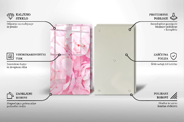 Kitchen worktop saver Delicate peonies