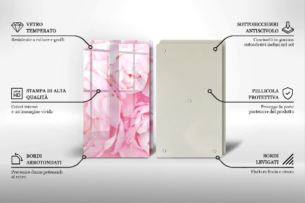 Kitchen worktop saver Delicate peonies