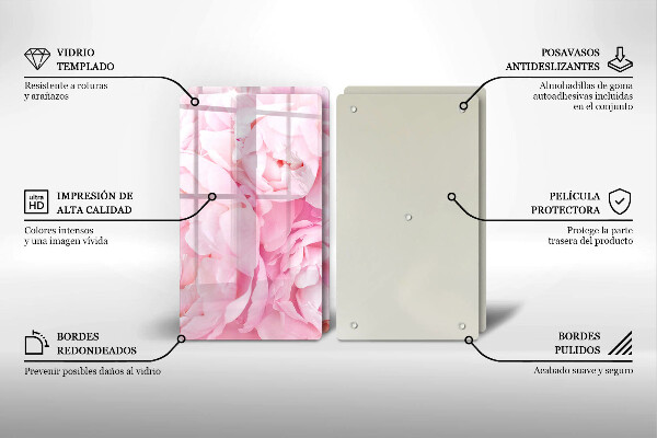 Kitchen worktop saver Delicate peonies