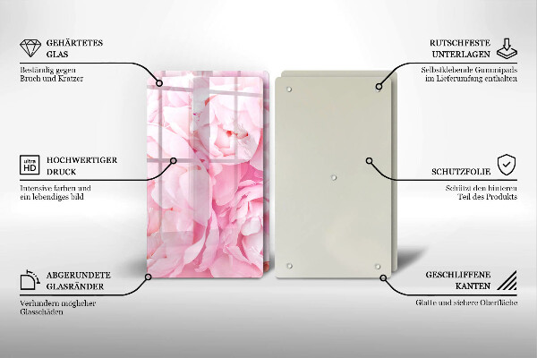 Kitchen worktop saver Delicate peonies