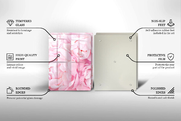 Kitchen worktop saver Delicate peonies