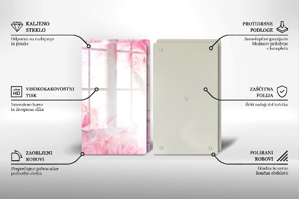 Kitchen worktop saver Delicate background roses