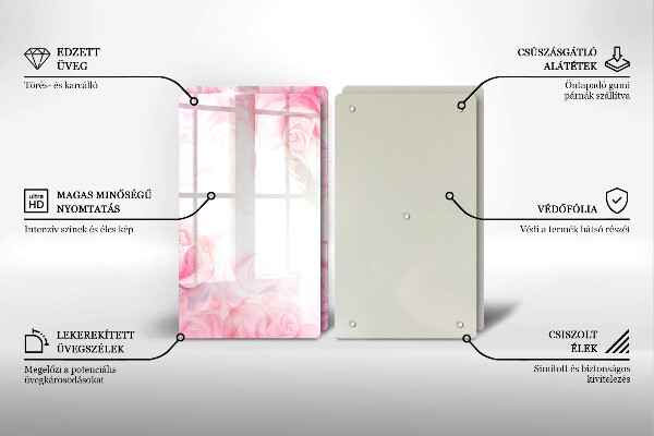 Kitchen worktop saver Delicate background roses