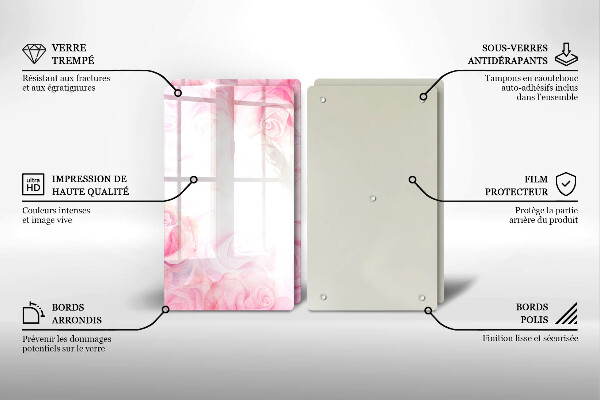 Kitchen worktop saver Delicate background roses