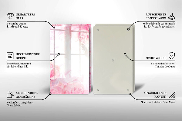 Kitchen worktop saver Delicate background roses