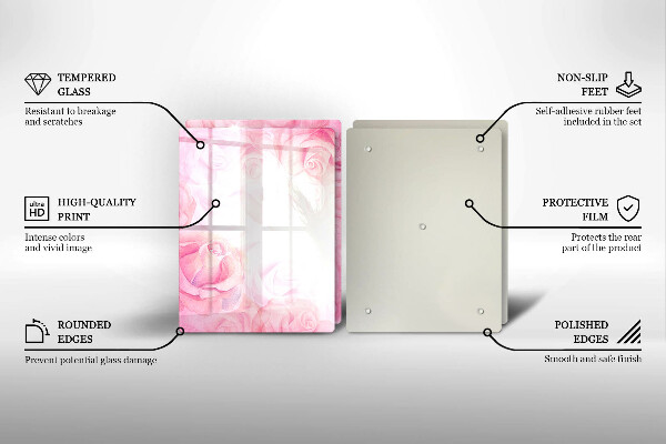 Kitchen worktop saver Delicate background roses