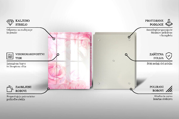 Kitchen worktop saver Delicate background roses