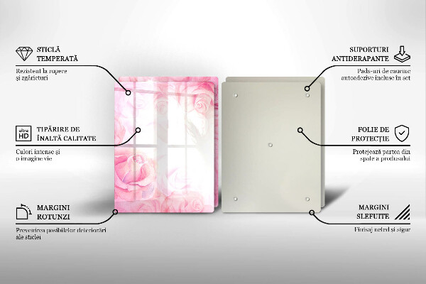 Kitchen worktop saver Delicate background roses