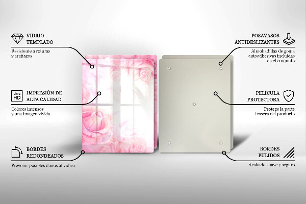 Kitchen worktop saver Delicate background roses