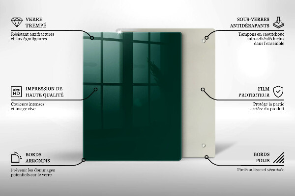 Glass worktop saver Green color