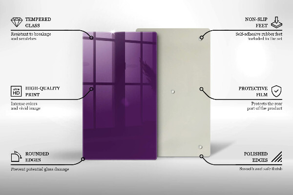 Glass worktop saver Violet colour