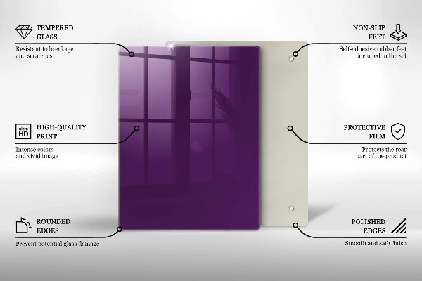 Glass worktop saver Violet colour