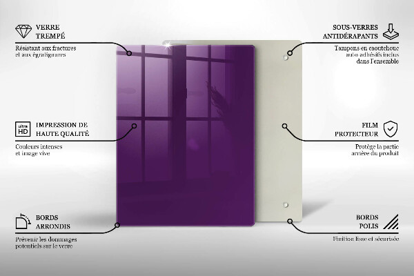 Glass worktop saver Violet colour
