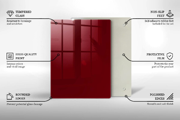 Glass worktop saver Burgundy