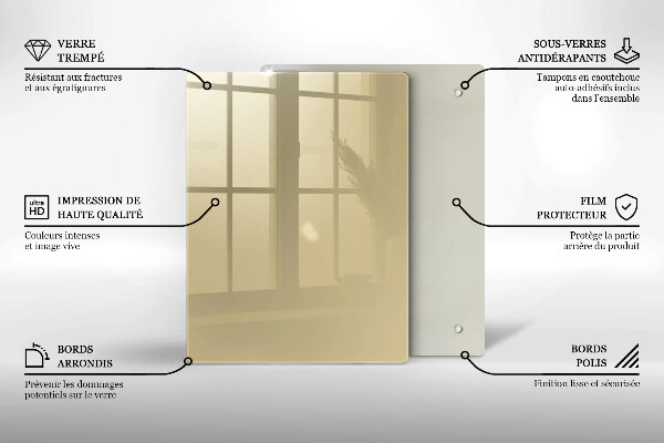 Glass worktop saver Beige colour