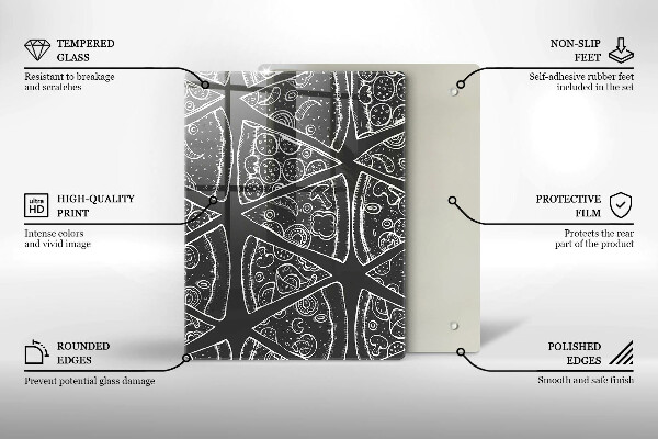 Glass worktop saver Pizza illustration