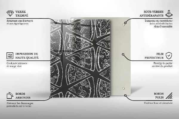 Glass worktop saver Pizza illustration