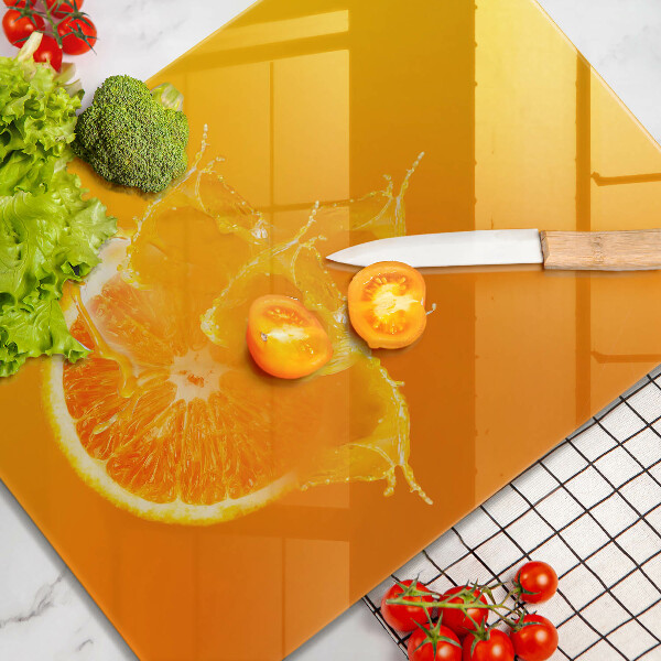 Glass worktop saver Juicy fruit of orange