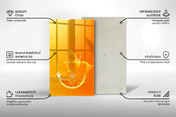 Glass worktop saver Juicy fruit of orange