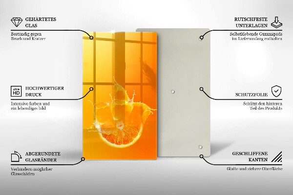 Glass worktop saver Juicy fruit of orange