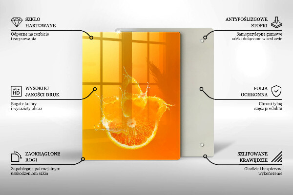 Glass worktop saver Juicy fruit of orange