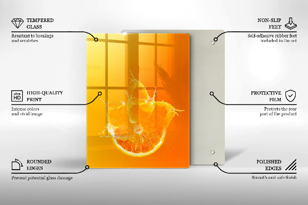 Glass worktop saver Juicy fruit of orange