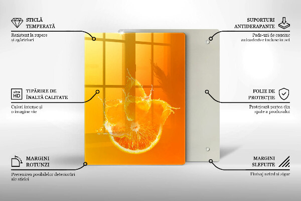 Glass worktop saver Juicy fruit of orange