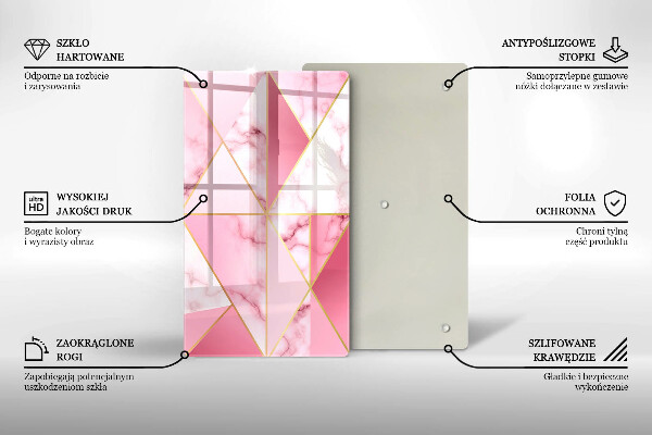 Glass worktop saver Geometric marble