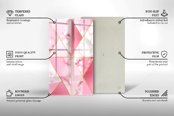 Glass worktop saver Geometric marble