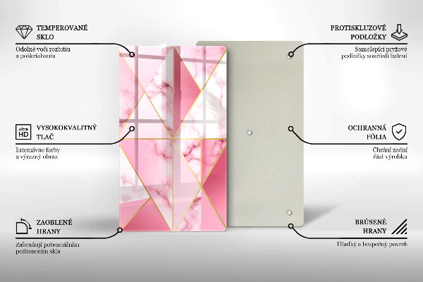 Glass worktop saver Geometric marble