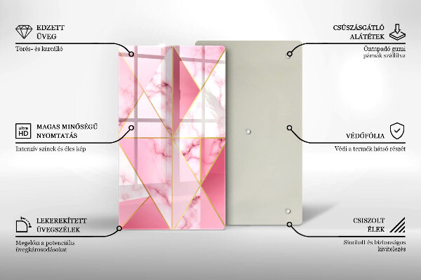 Glass worktop saver Geometric marble