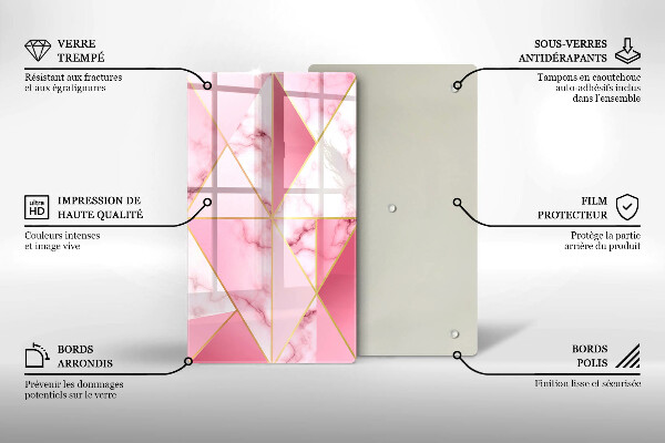 Glass worktop saver Geometric marble