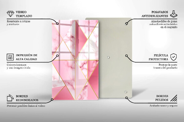 Glass worktop saver Geometric marble