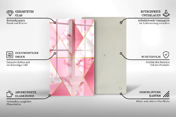 Glass worktop saver Geometric marble