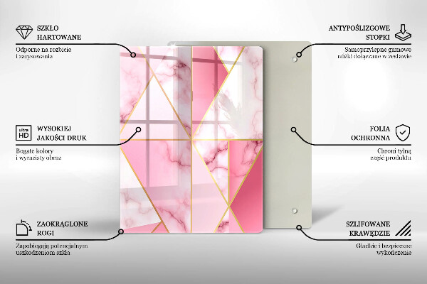 Glass worktop saver Geometric marble