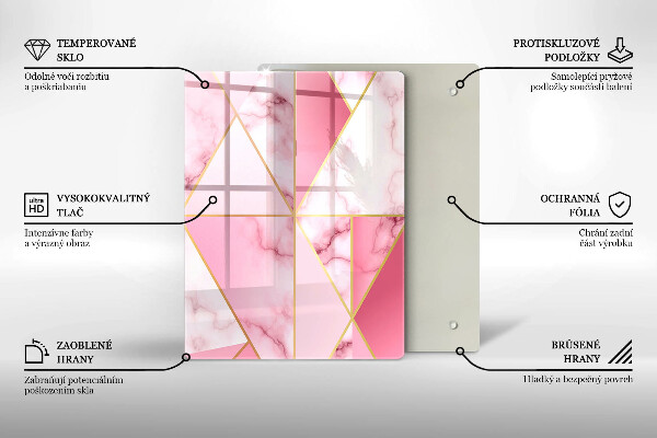 Glass worktop saver Geometric marble