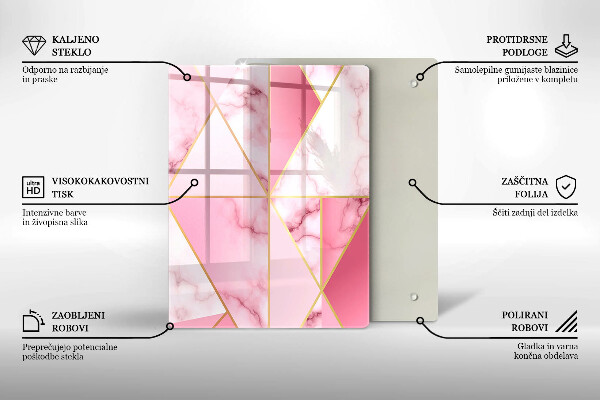 Glass worktop saver Geometric marble