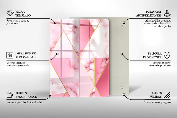 Glass worktop saver Geometric marble