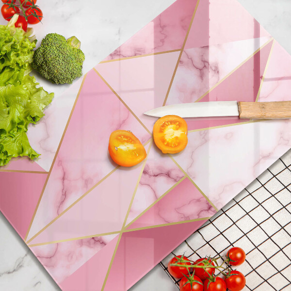 Glass worktop saver Geometric marble
