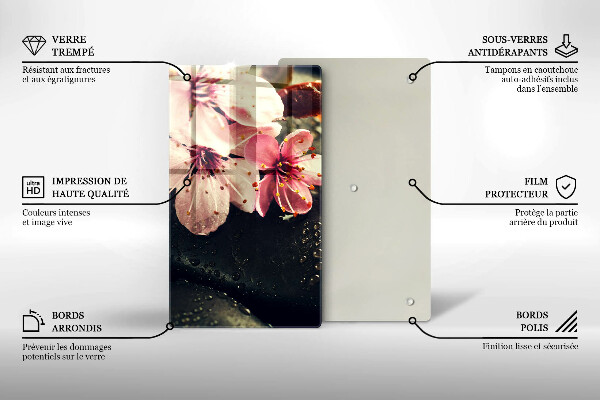 Kitchen countertop cover Flowers stones zen