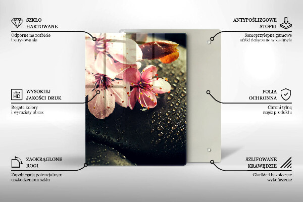 Kitchen countertop cover Flowers stones zen