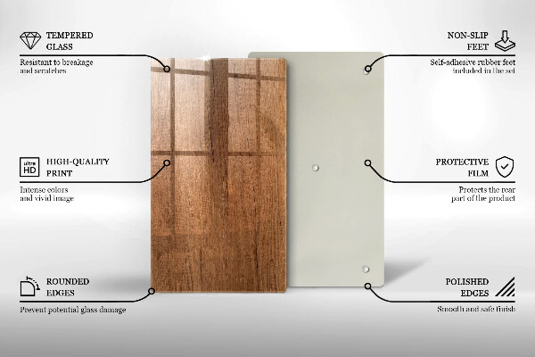 Glass worktop saver Wood texture
