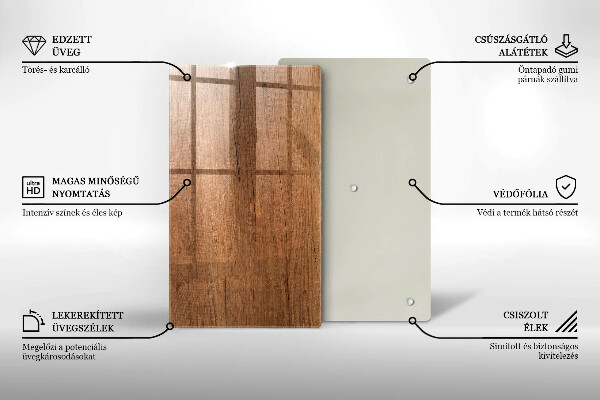 Glass worktop saver Wood texture