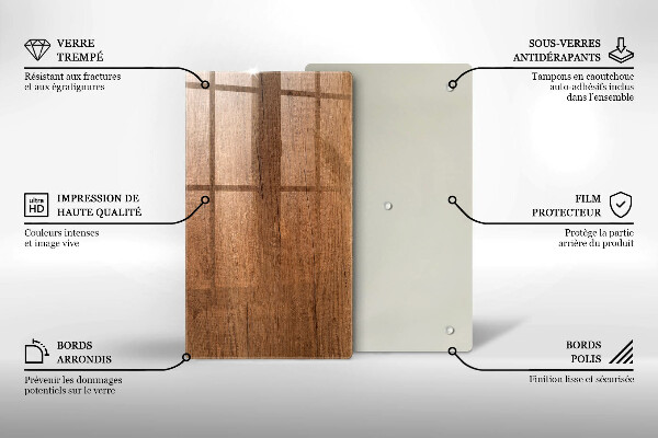 Glass worktop saver Wood texture