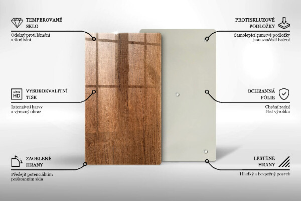 Glass worktop saver Wood texture