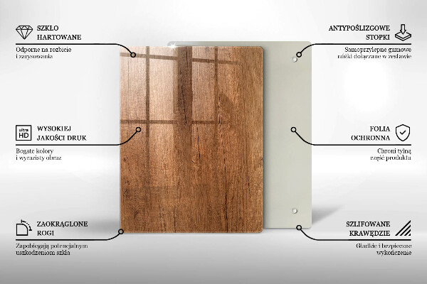Glass worktop saver Wood texture